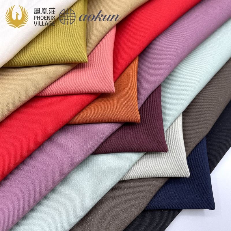 Fabric Suit 92%Polyester 8%Spandex Woven Composite Fabric 4 Way Spandex Twill for Garment