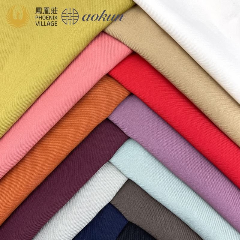 Fabric Suit 92%Polyester 8%Spandex Woven Composite Fabric 4 Way Spandex Twill for Garment