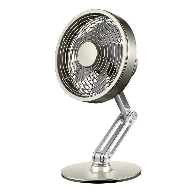 360 Folding Metal Fan Rotatable Silent Three Levels of Strong Wind Power Adjustable Aviation Alloy Protective Silicone Desk Fan