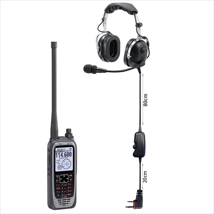 Black Headset Passive Noise Reduction Ground Support Headset Wireless Walkie Talkie Headset for ICOM IC-A25N Radio IN-2000-I6