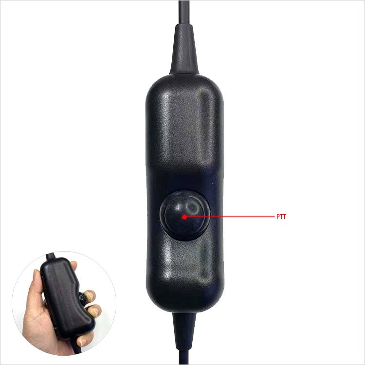 Black Headset Passive Noise Reduction Ground Support Headset Wireless Walkie Talkie Headset for ICOM IC-A25N Radio IN-2000-I6