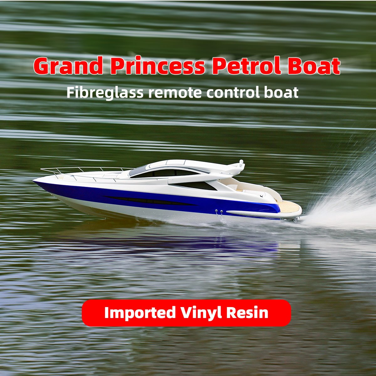 TFL Grand 1305 Princess 1310mm Boat 30CC Engine with Dual Rudder System Fiber Glass Gas RC Boat