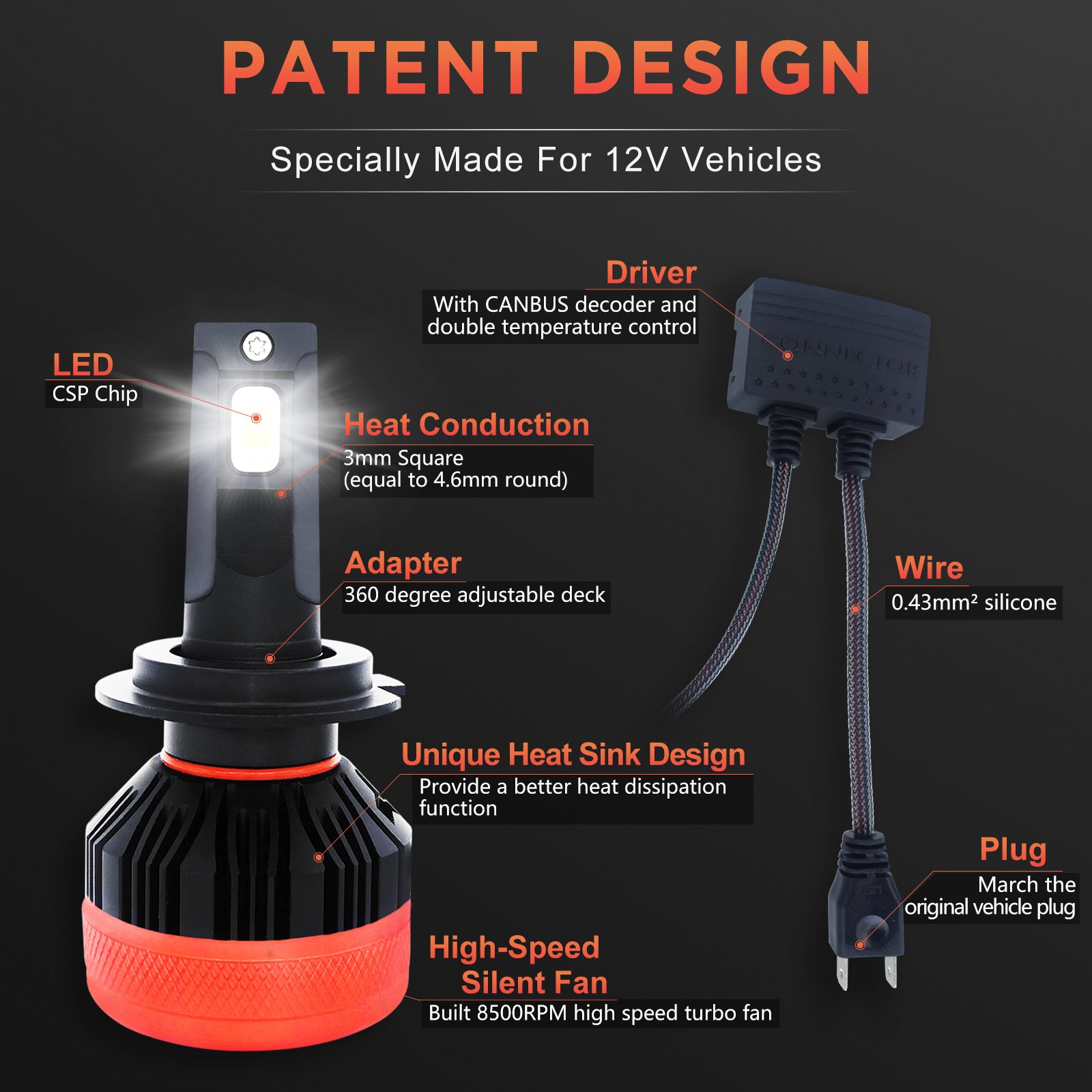 Wattstar N21 45w Oem Built in Fan Cooling Universal Led Headlight 90w 18000LM Auto Lighting CSP CHIP H4 H7 CANBUS Car Led USA