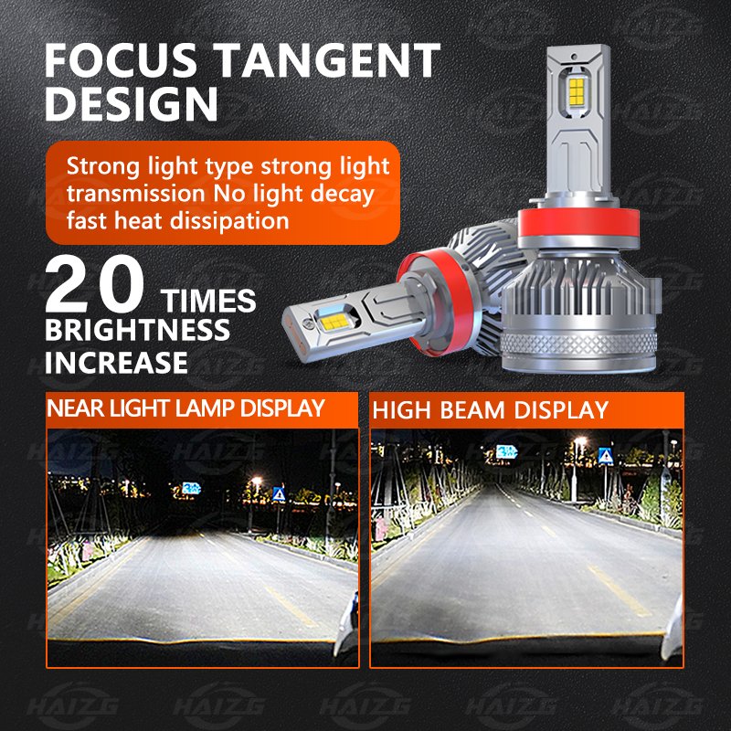 HAIZG Universal Cars S13 H4 H11 200watts 40000LM Car LED Light Headlight Auto Parts with Canbus Super Bright