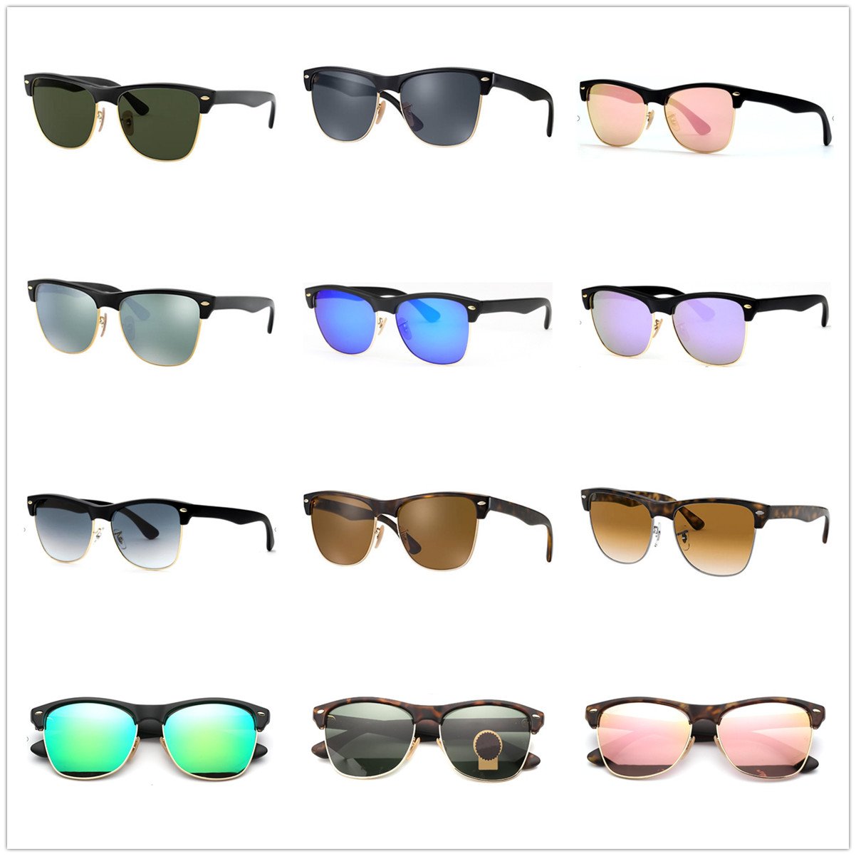 4165 Famous Brands Eye Sun Shades Classic Retro Half Frame High Quality Polarized Wholesale Acetate Luxury Designer Sunglasses