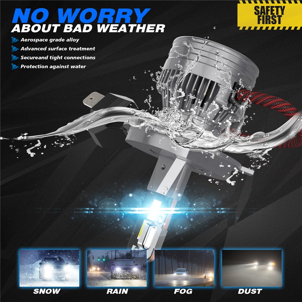 High Quality H4 LED Headlamp Super High Power 6000K Car Accessories Canbus Compatible 9-36V H1 H7 H11 9005 9012 9006 Homglight