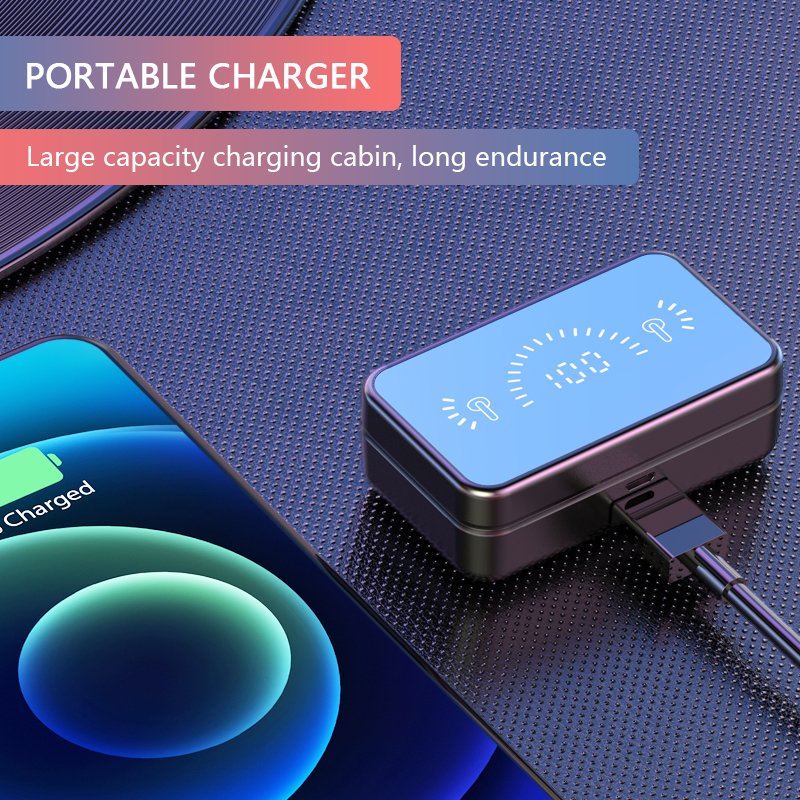 S20 Mirroring Accessories Tws Earbud Touch Control Digital Display Headphones Stereo Waterproof Wireless Headsets Tws Earphones