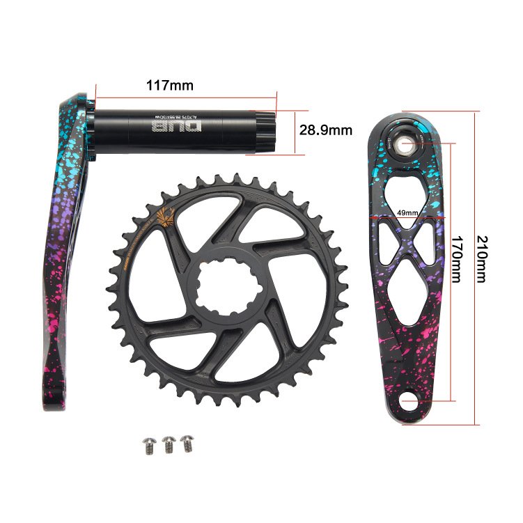 KRSEC Mountain bike crank High strength aviation aluminum alloy lightweight axle bike riding accessories