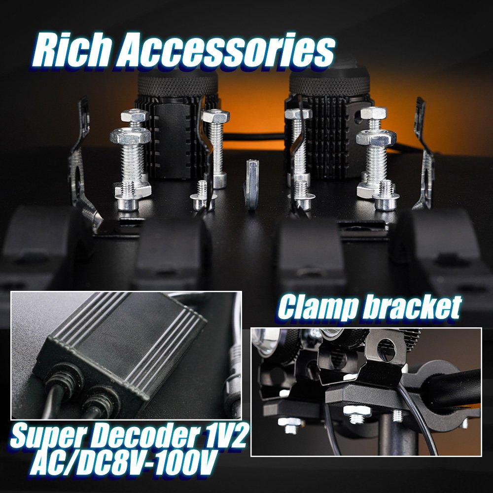 MOTOLED Exploradoras Para Moto Luces Auxiliares AC DC TD35 Mini 40W Motorcycles Accessories