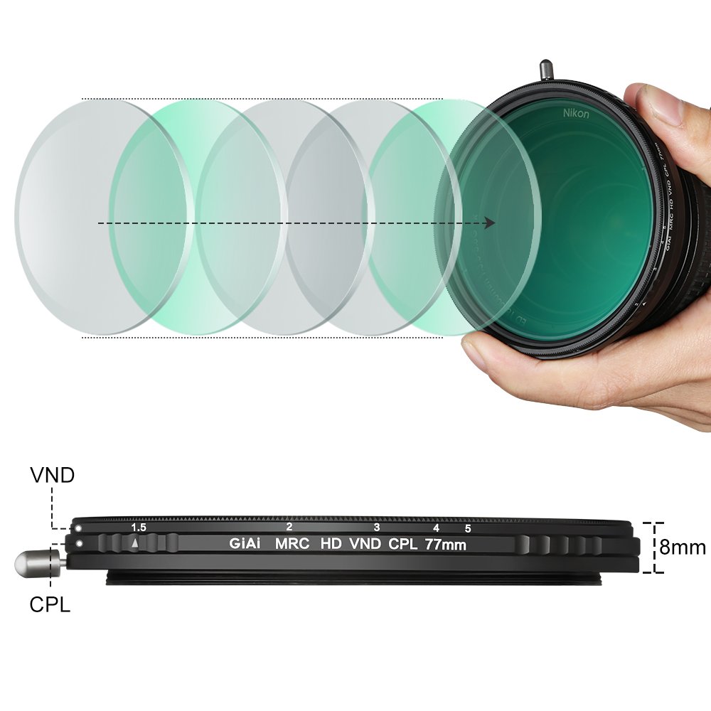 67MM Camera GiAi OEM/ODM Filters Professional Accessories MRC ND3 to ND32 CPL Lens Filter
