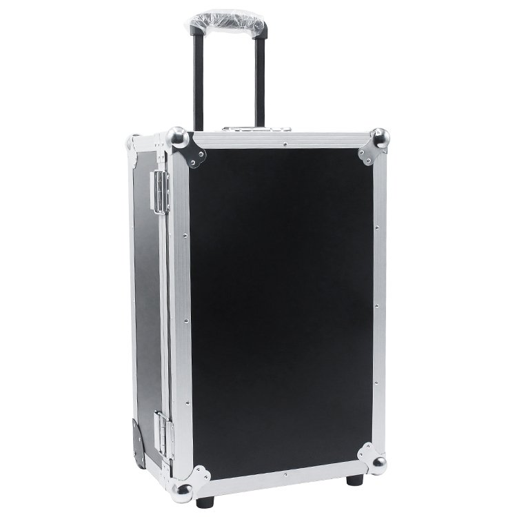 Custom Wheeled Hard Aluminum Flight Case For Equipment Transportation, Durable Aluminum Instrument Tool Carrying Case With Foam