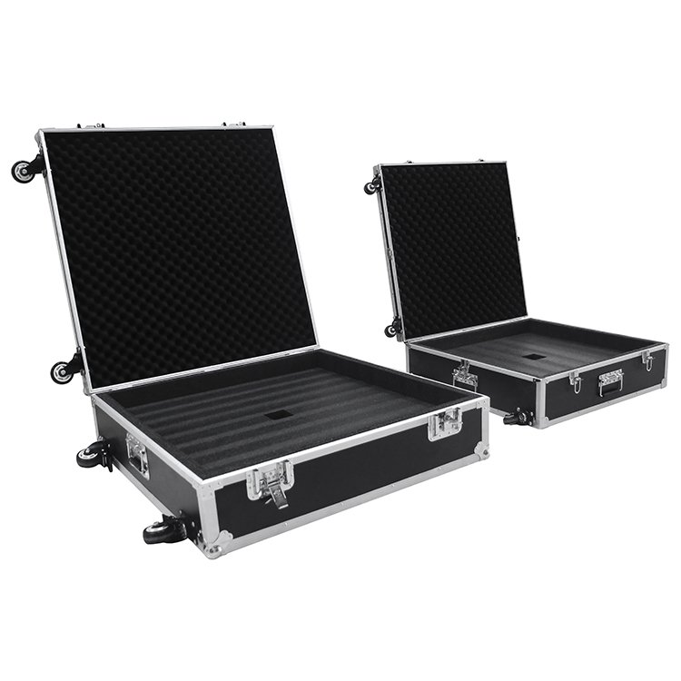 Custom Wheeled Hard Aluminum Flight Case For Equipment Transportation, Durable Aluminum Instrument Tool Carrying Case With Foam