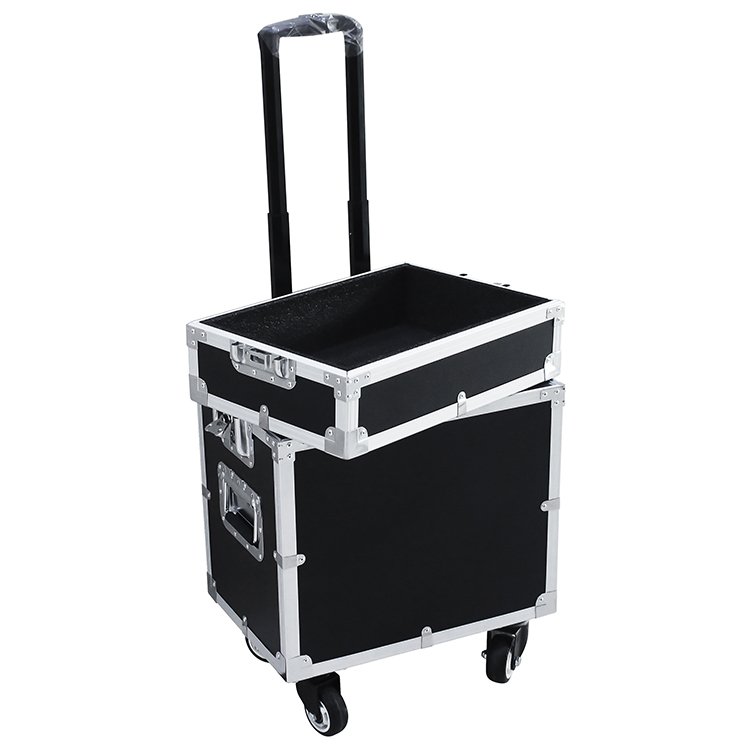 Custom Wheeled Hard Aluminum Flight Case For Equipment Transportation, Durable Aluminum Instrument Tool Carrying Case With Foam