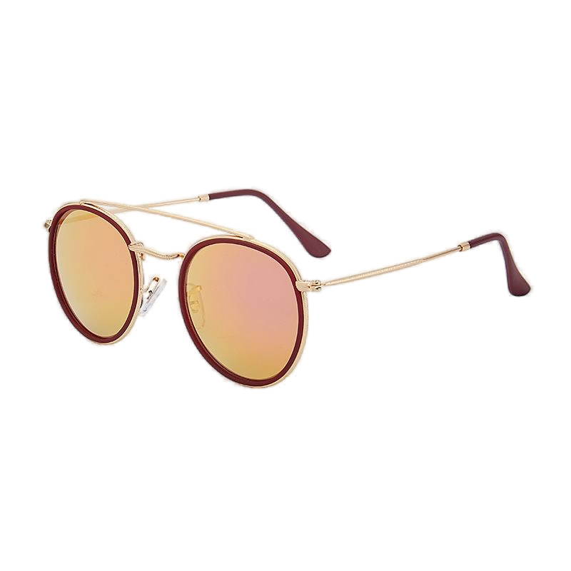 High Quality Brand Pilot Sun Glasses Retro Double Bridge Round Sunglasses Wholesale Driving Outdoor Metal Sunglasses for Men