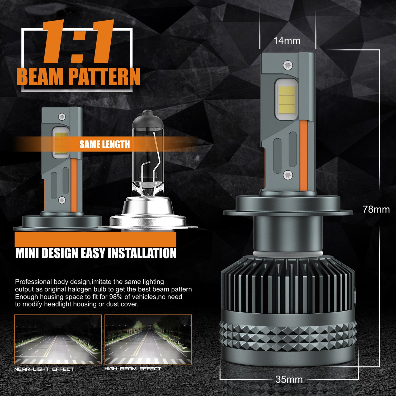 Wholesale Auto Parts CSP Chip LED Head Light with Fan H1 H3 H4 H7 H11 9005 90012 9006 Led Headlight Bulbs for Cars