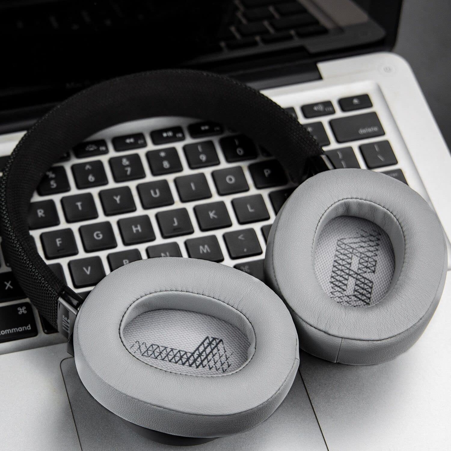 Protein Leather Grey Noise Isolation Headphones Earpads Cover for JBL Live 500BT Wireless