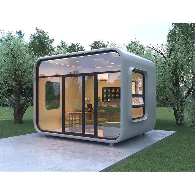 Luxury Contemporary 3 Bedroom Prefab House Aluminum Space Capsule Inspired for Apple Cabin Hotel or Villa
