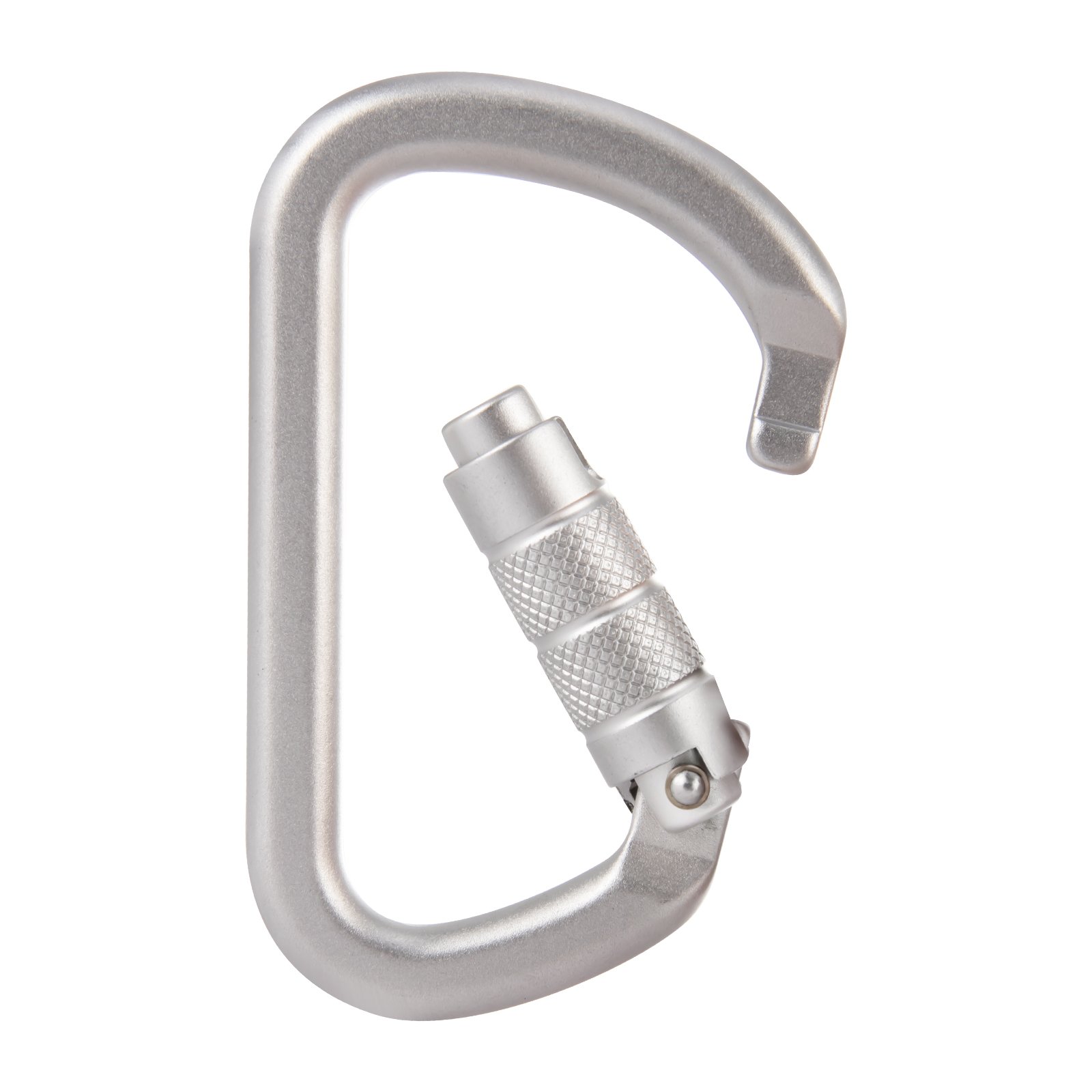 D Shape Silver Aviation Aluminum Alloy Carabiner Custom Climbing Logo