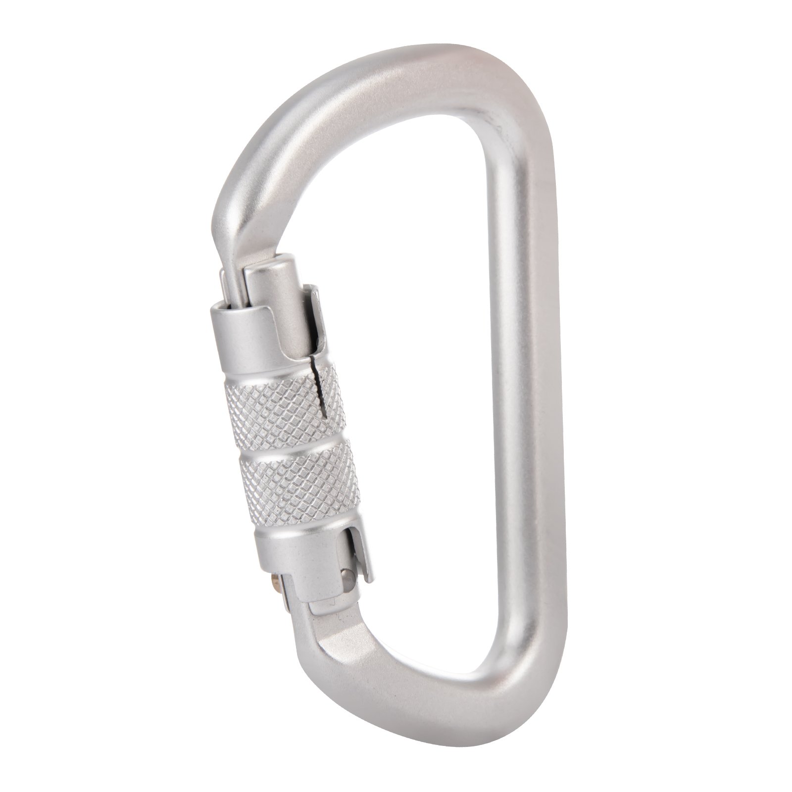 D Shape Silver Aviation Aluminum Alloy Carabiner Custom Climbing Logo