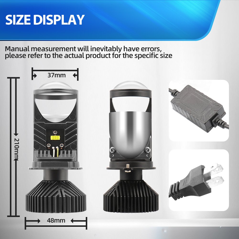 Roadsun 90W 12000LM 6000K LHD RHD Hi/Lo Beam H4 Car Projector Headlight Mini Led HB2 H4/9003 Led Head Lamp AutomotiveParts& Acc