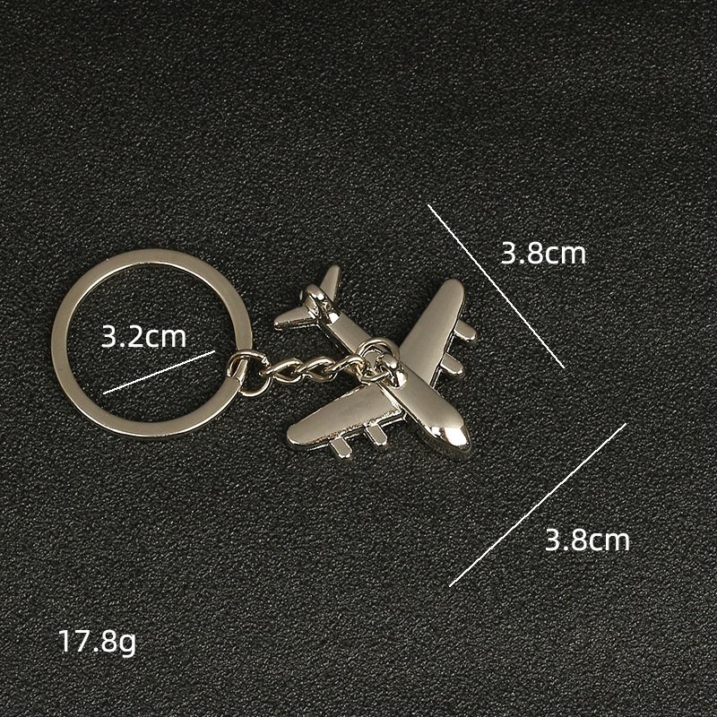 Personalized Creative Metal Civil Aviation Airplane Fighter Plane Model Key Ring Car Bag Pendant Anti Loss Aircraft Keychain