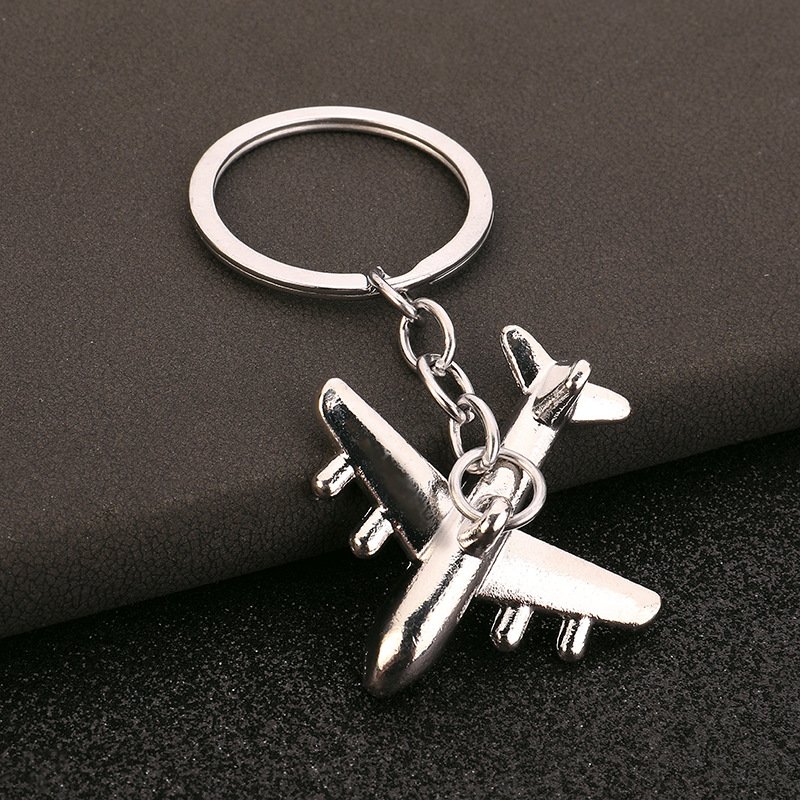 High Quality Souvenir Gift Mini Aviation Plane Accessories 3D Custom Aircraft Airplane Metal Key Chain