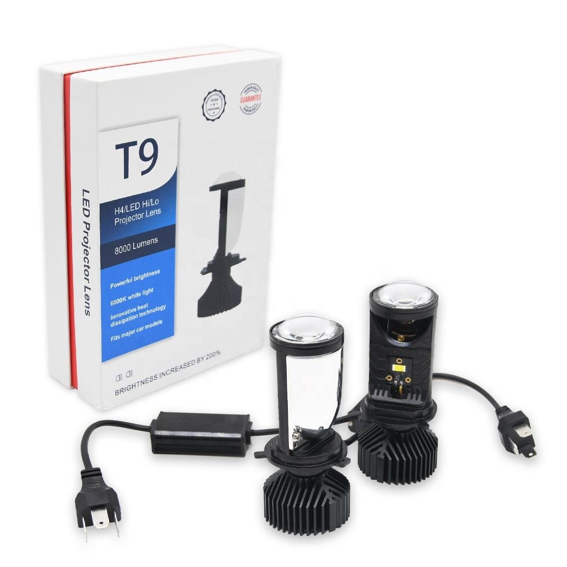 T9 Hot Selling Factory Wholesale LED Projector Lens H4 Hi/Lo Beam Auto Light Systems Headlights Bulb