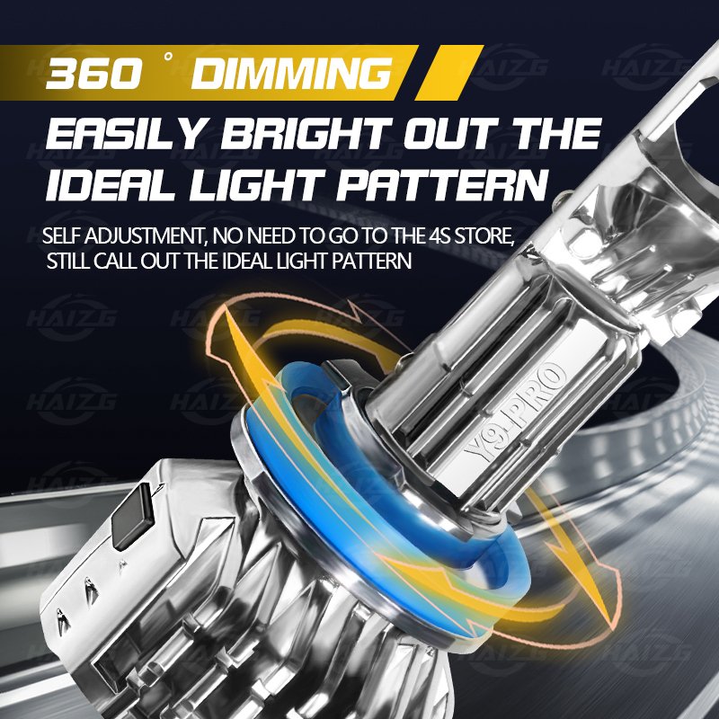 HAIZG New Small Lens Projector Headlamp Y9 Car Led Headlight 6000K H4 H7 for Car Led Headlight Lighting Accessories
