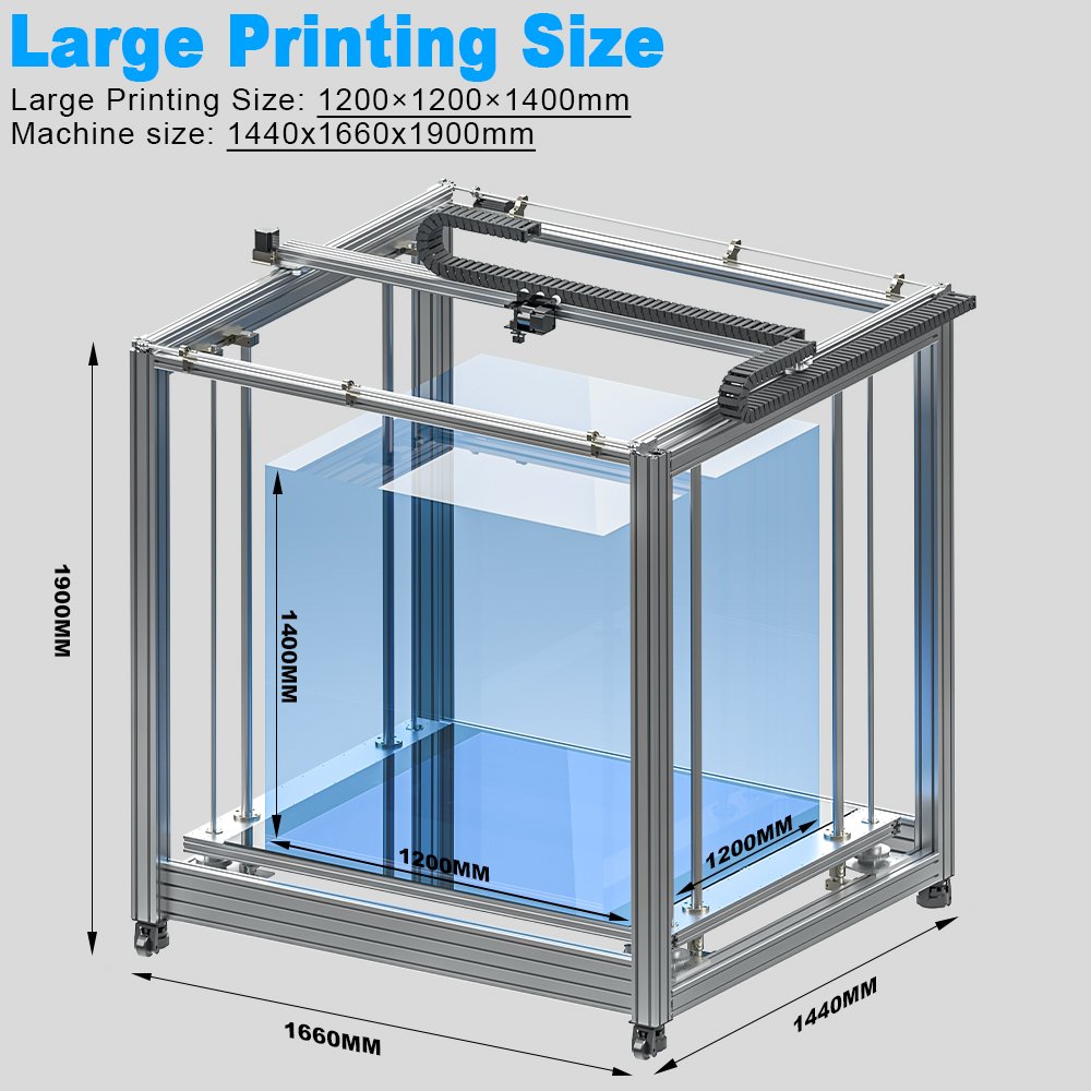 Factory Direct Supply Customizable Large Size Industrial 3d Printer FDM Machine Aviation Parts Processing 1000*1000*1000mm