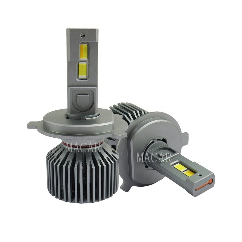 MACAR High Quality Auto Parts Led Csp 3570 Chip Led Head Light With Fan Led Lamp Auto H7 H11 H4 Tri Color Led Headlight Bulb