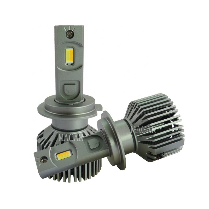 MACAR High Quality Auto Parts Led Csp 3570 Chip Led Head Light With Fan Led Lamp Auto H7 H11 H4 Tri Color Led Headlight Bulb