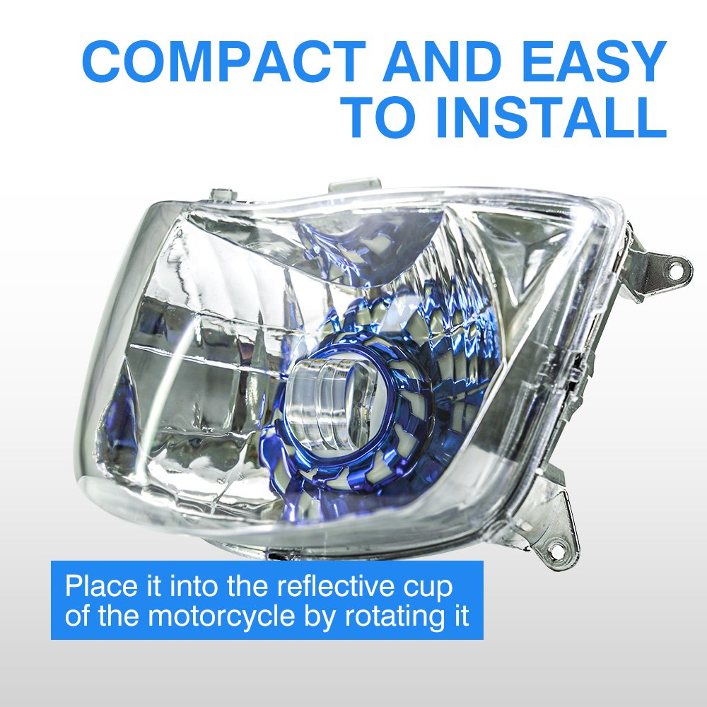 MOTOLED Built in Headlight 20W 2000LM Projector Lens Dual Color White Yellow Light Blue DRL DC12V