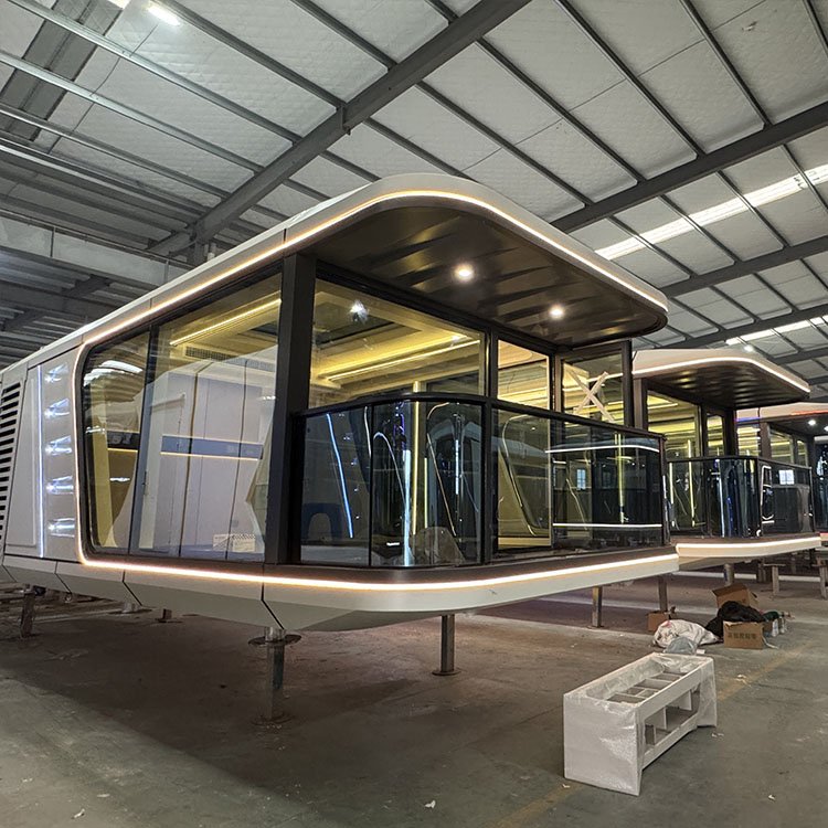 Space Capsule House with Kitchen Mobile Trailer House with Wheels for Sale