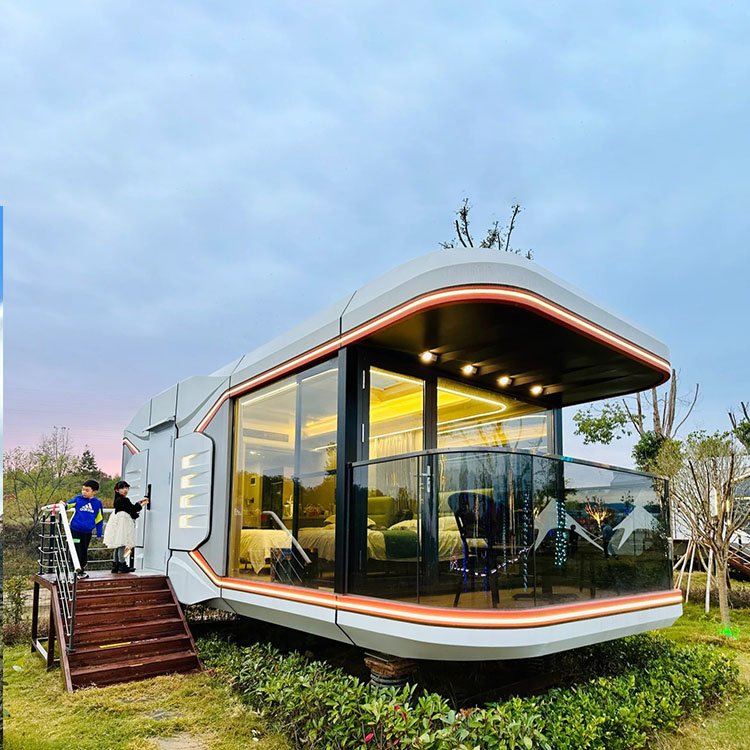 Space Capsule House with Kitchen Mobile Trailer House with Wheels for Sale