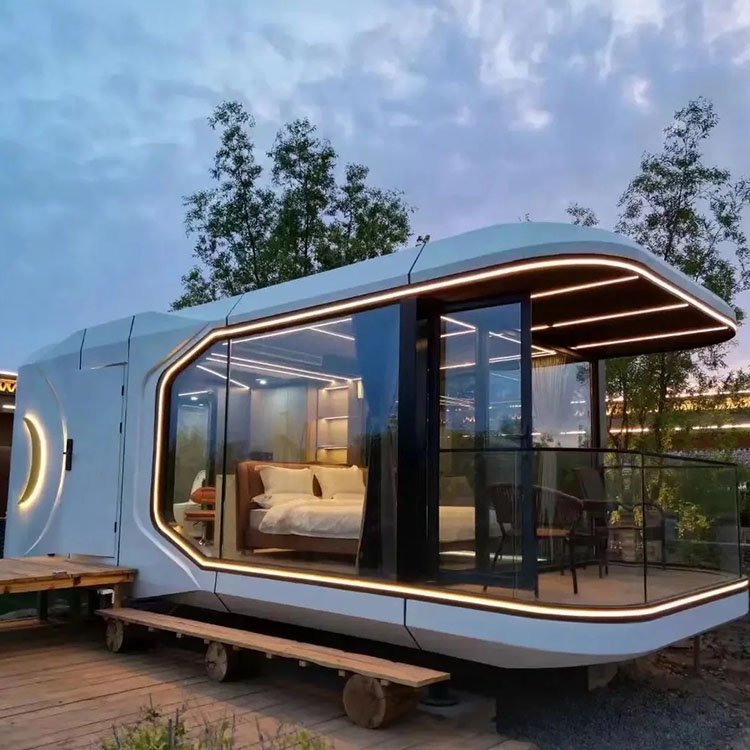 Space Capsule House with Kitchen Mobile Trailer House with Wheels for Sale