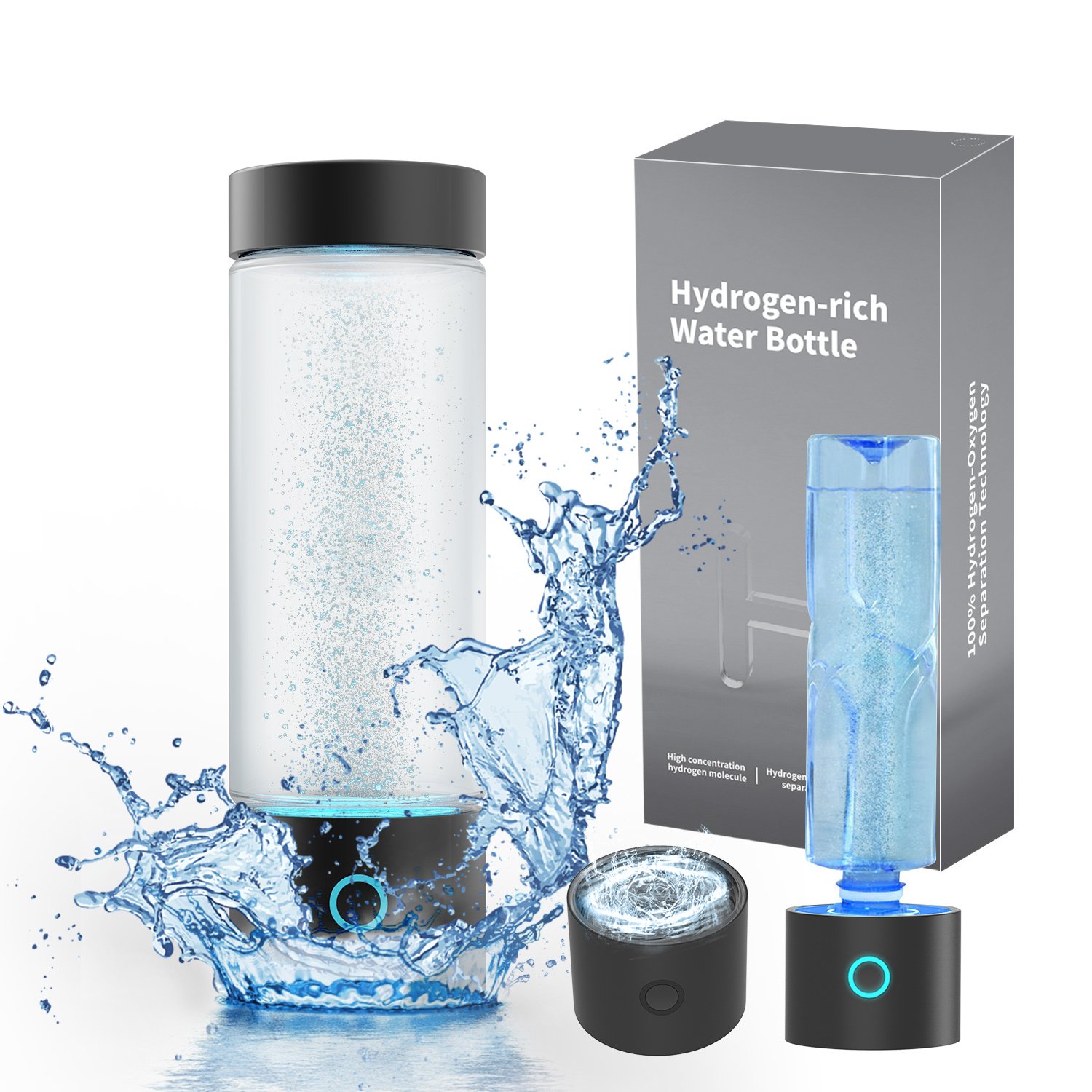 High Cost-effective Portable Chargeable Hydrogen-rich Water Cup 400ml SPE Electrolysis Healthy Oxidation Resistance