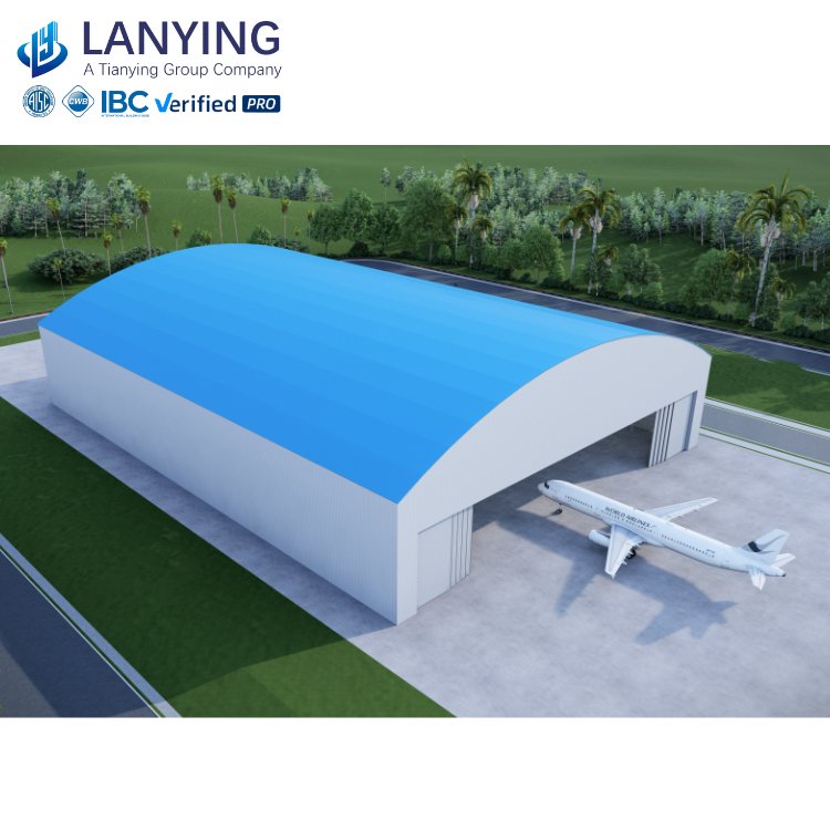 Prefabricated Steel Structure Airplane Hangar For Airbus A380 A320 Boeing 777 Steel Structure Aircraft Maintenance Workshop