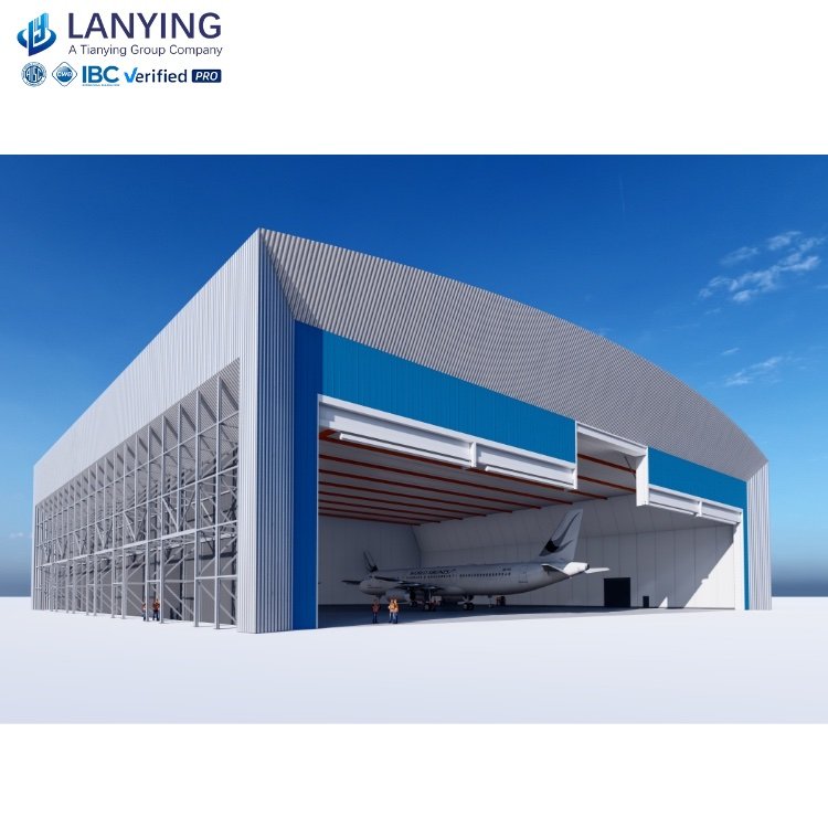 Prefabricated Steel Structure Airplane Hangar For Airbus A380 A320 Boeing 777 Steel Structure Aircraft Maintenance Workshop