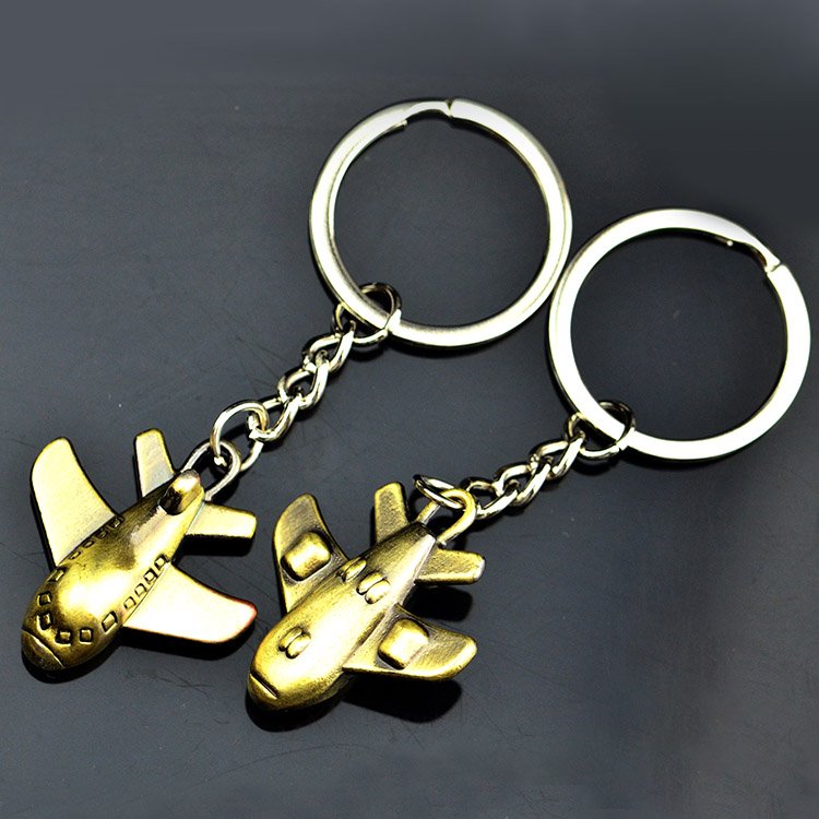 Custom Factory Wholesale 3d Metal Aircraft Key Chain Plane Keyring Airplane Metal Keychains