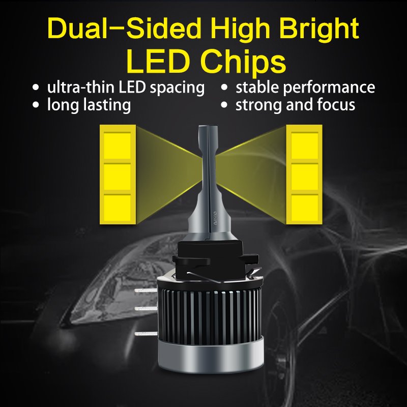 R8 Canbus H15 Car LED Headlight Bulb Plug and Play 5700K 12000LM High Beam DRLs for Explorer Edge Range Golf 6/7 A3 A6 Q7