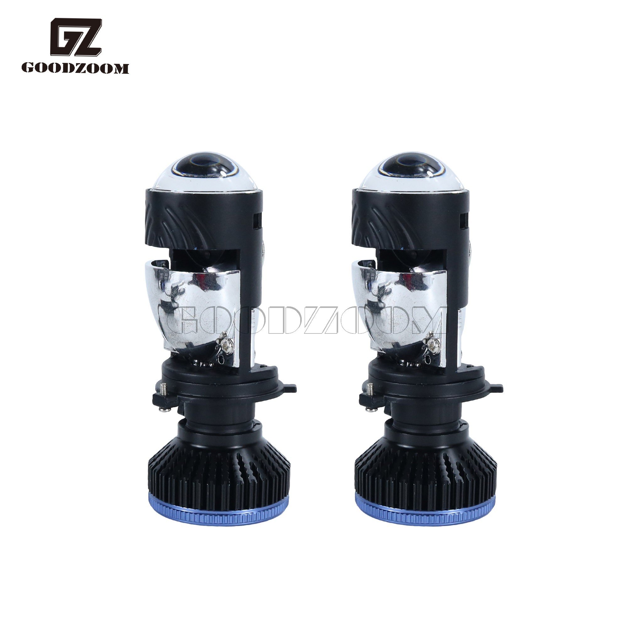GOODZOOM Super Bright 140W H4 Bombillo LED Projector Headlight Lens H4 Mini Car Bi Led Lens Bulb 6000K Lamp for Car