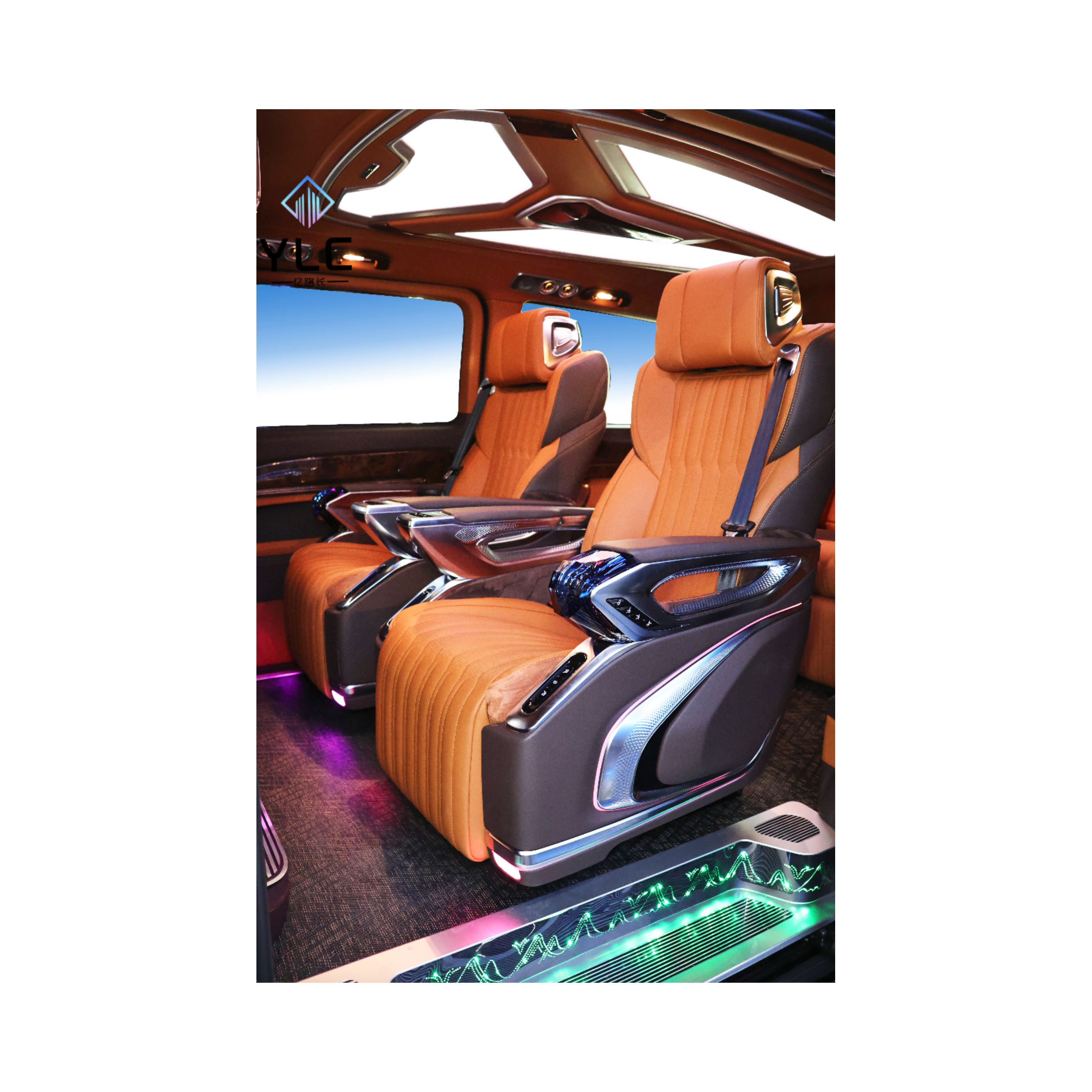 YLC New Mercedes Vito Sprinter Luxury Van Aviation Leather Seats Multifunctional Rear Camper Van Car Interior Upgrades