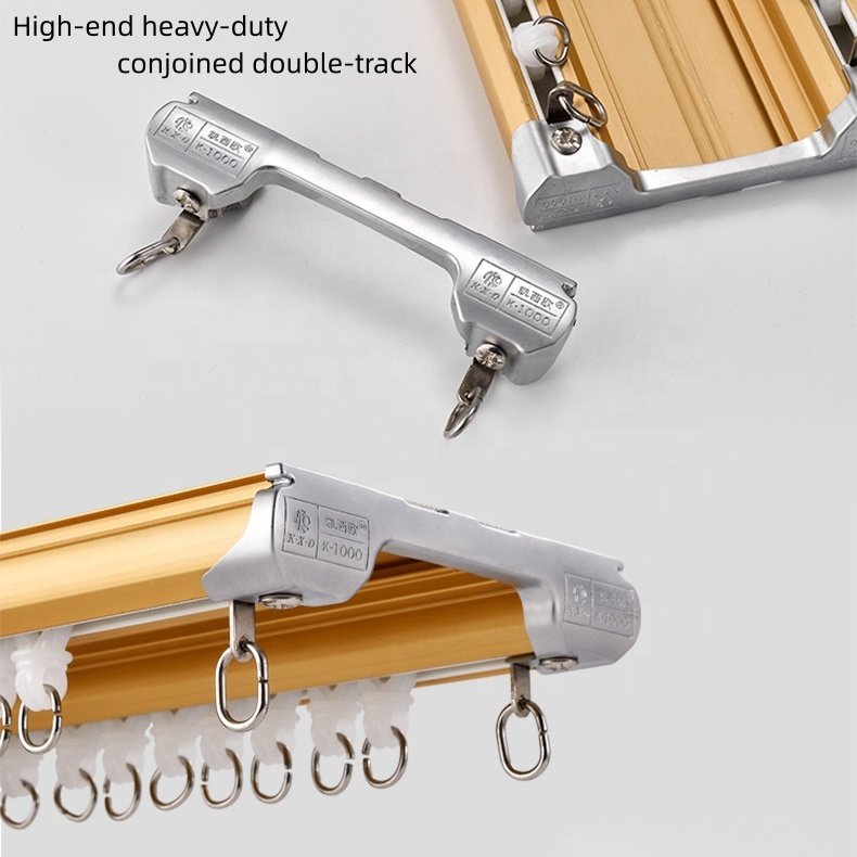 Heavy Duty Aluminum Double Ceiling Curtain Rail Track for Bay Windows