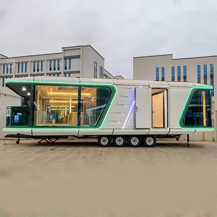 Fully Furnished Trailer House Mobile Prefab Container Homes Space Capsule Tiny House for Sale