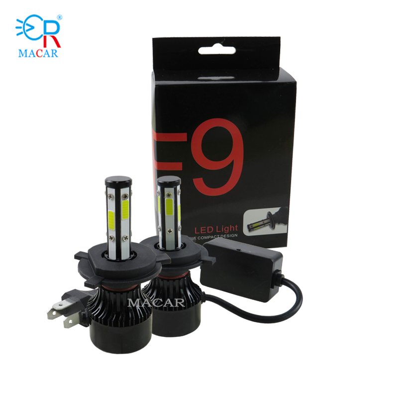 MACAR Hot Selling 6000k 10000lm COB Chip LED Headlight Bulb 5-Sided H4 H1 H11 H7 12V White Light New Condition