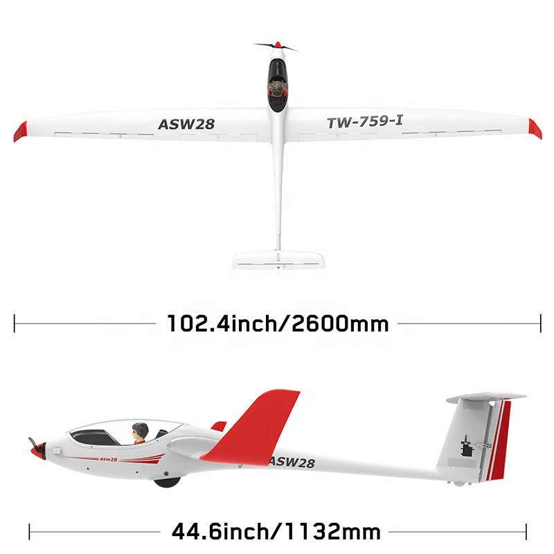 Volantex ASW28 759-1 Brushless Motor Plastic Fuselage 30A ESC FPV 2600mm Wingspan PNP EPO Electric Remote Control RC Plane Toy