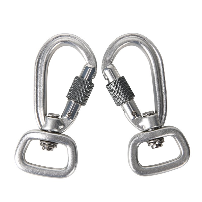 4KN 7075 Alloy Small Screw Locking Metal Mini Carabiner Clip Snap Hook for Dog Leash