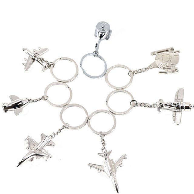 Custom Mini Aviation Plane Keychain 3D Metal Souvenir Gift With Laser Logo Aircraft Airplane Accessories Made of Zinc Alloy