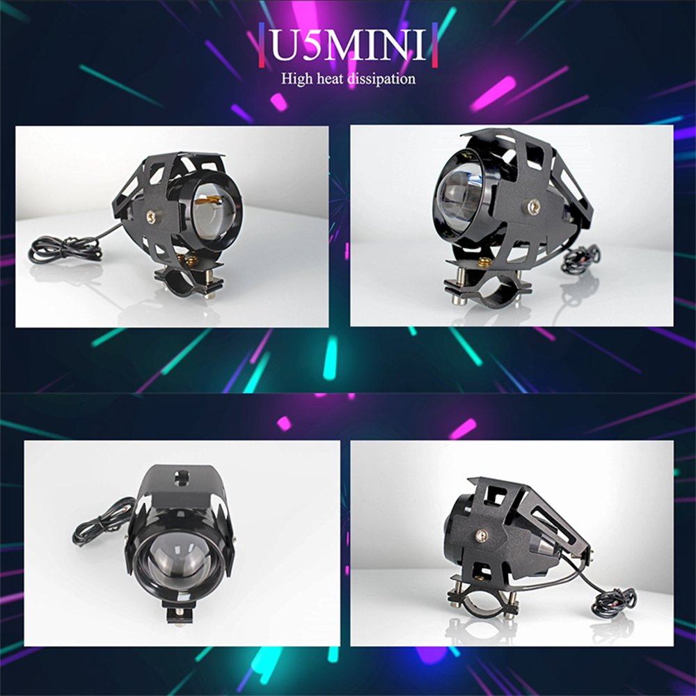 Motoled Motorcycle U5 Mini LED Angel Eye Projector Lens Headlight Spotlight Fog Lamp