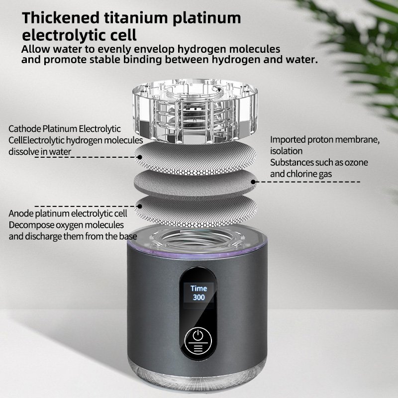 SPE and PEM Technology Rechargeable Portable Best Hydrogen Water Bottle 8000PPB+ Brain Power Hydrogen Water Generators